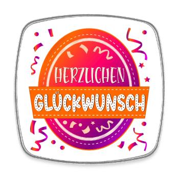 HERZLICHEN GLÜCKWUNSCH KONFETTI ANLASS - Viereckiger Kühlschrankmagnet - Weiß - Vorne