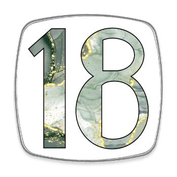 18th birthday Eighteen - Square fridge magnet - white - Front