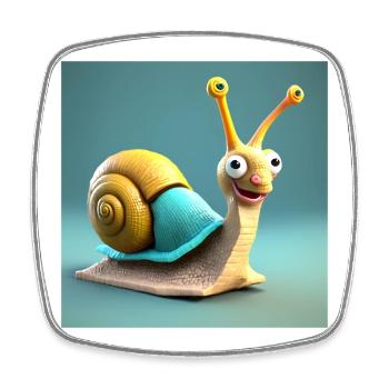 snail, slug, shell - Square fridge magnet - white - Front