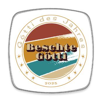 Beschte Götti - Viereckiger Kühlschrankmagnet - Weiß - Vorne