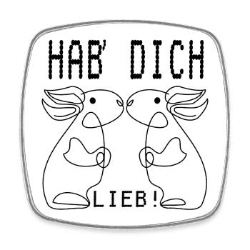 HABE DICH LIEB - HASEN PÄRCHEN - Viereckiger Kühlschrankmagnet - Weiß - Vorne