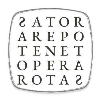 SATOR AREPO TENET OPERA ROTAS - Square fridge magnet - white - Front