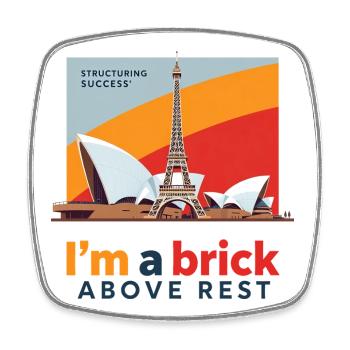 I m a brick above rest - Square fridge magnet - white - Front