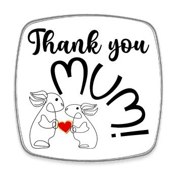 HERZ LIEBE DANKE MAMA KIND - Viereckiger Kühlschrankmagnet - Weiß - Vorne