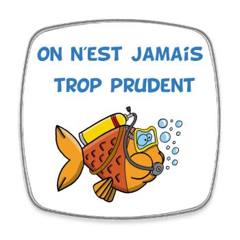 Poisson plongeur - Magnet carré - blanc - Devant