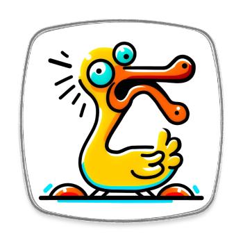 Crazy Duck - Square fridge magnet - white - Front