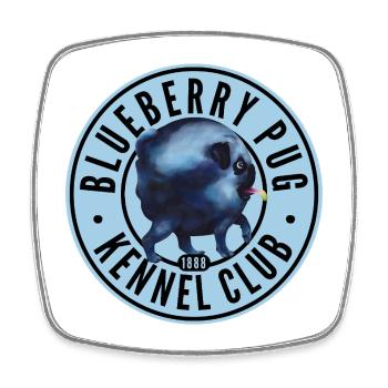 Blueberry Pug Kennel Club - Viereckiger Kühlschrankmagnet - Weiß - Vorne