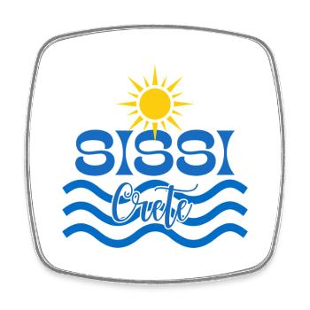 Sonne und Wellen Sissi Kreta Logo - Viereckiger Kühlschrankmagnet - Weiß - Vorne
