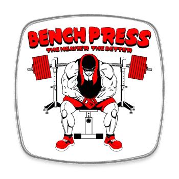 Bench Press sin city style - Square fridge magnet - white - Front