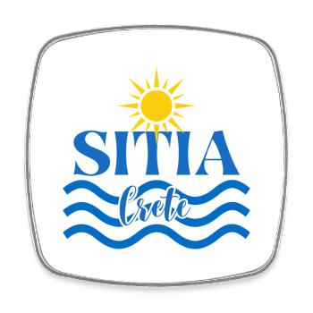 Sun and Wave Vibes of Crete - Square fridge magnet - white - Front