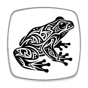 tatouage de grenouille - Magnet carré - blanc - Devant