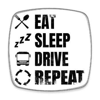 Bus Driver Timetable - Square fridge magnet - white - Front