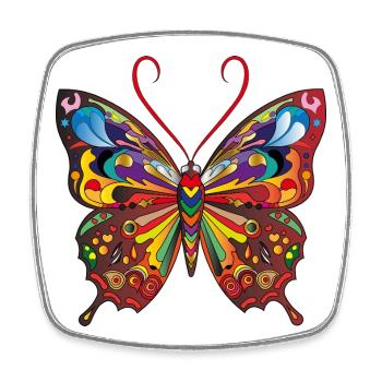The Colorful Butterfly - Square fridge magnet - white - Front