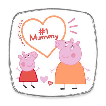 Peppa Pig Design No. 1 Mummy Mama Wutz Mit Peppa - Viereckiger Kühlschrankmagnet - Weiß - Vorne