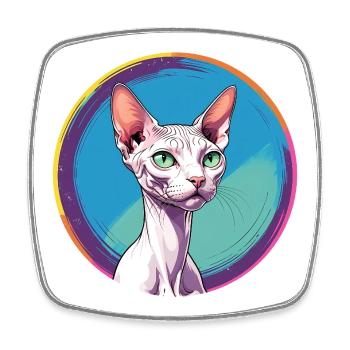 Sphynx Cat - Viereckiger Kühlschrankmagnet - Weiß - Vorne