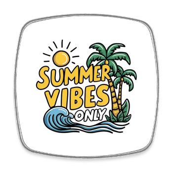 Nur Sommer-Vibes - Viereckiger Kühlschrankmagnet - Weiß - Vorne