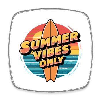Nur Sommer-Vibes - Viereckiger Kühlschrankmagnet - Weiß - Vorne