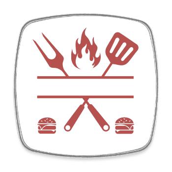 Grill Master BBQ Style - Square fridge magnet - white - Front