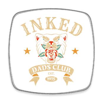 Inked Dads Club Tattoo Style - Viereckiger Kühlschrankmagnet - Weiß - Vorne