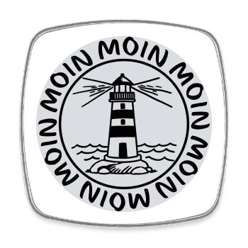 Moin Moin Lighthouse – Maritime Coastal Design - Square fridge magnet - white - Front