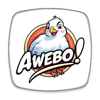 Awebo - Viereckiger Kühlschrankmagnet - Weiß - Vorne