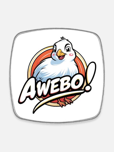 Awebo - Square fridge magnet - white