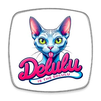 Delulu is the Solulu - Viereckiger Kühlschrankmagnet - Weiß - Vorne