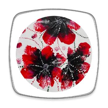 Flowers - Square fridge magnet - white - Front