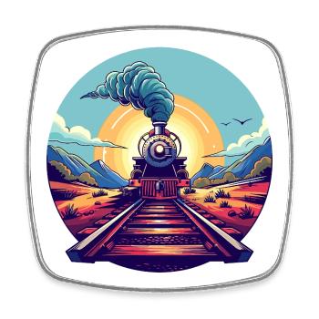 Railway Portrait - Square fridge magnet - white - Front