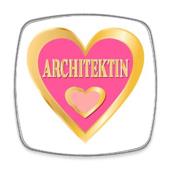 ARCHITEKTIN HERZ ARCHITEKTUR - Viereckiger Kühlschrankmagnet - Weiß - Vorne