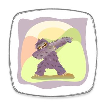 DABBING DANCING DANCING SLOTH - Square fridge magnet - white - Front