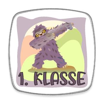 Schulanfang 1. Klasse - Viereckiger Kühlschrankmagnet - Weiß - Vorne