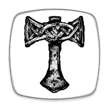 Mjöllnir Wikingersymbol - Viereckiger Kühlschrankmagnet - Weiß - Vorne