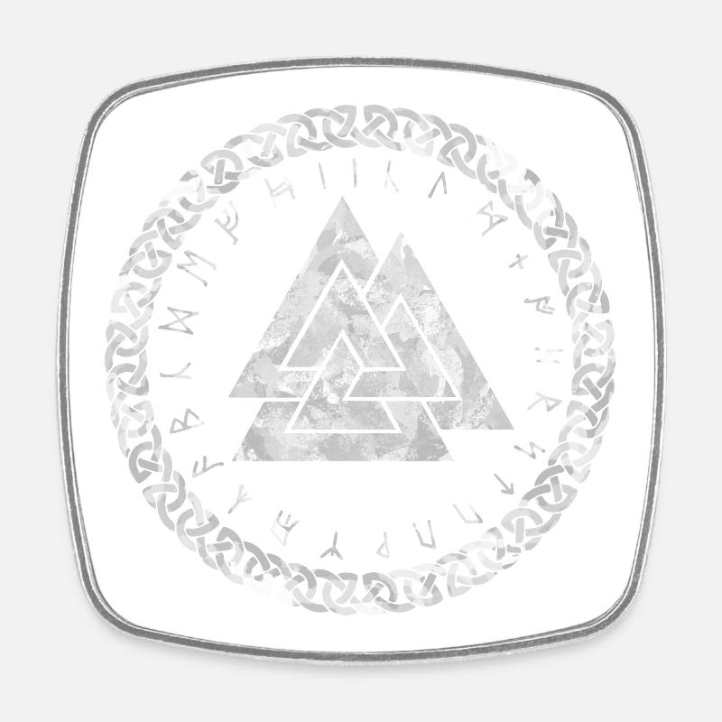 Valknut Viking Symbol - Square fridge magnet - white