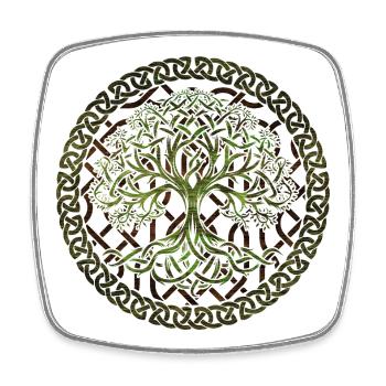Yggdrasil Baum des Lebens - Viereckiger Kühlschrankmagnet - Weiß - Vorne