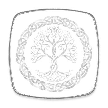 Yggdrasil Tree of Life - Square fridge magnet - white - Front