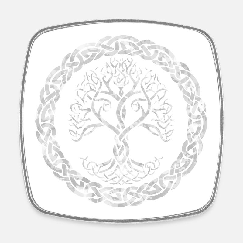 Yggdrasil Baum des Lebens - Viereckiger Kühlschrankmagnet - Weiß