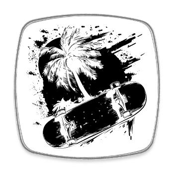 Graphismes de skateboard - Magnet carré - blanc - Devant