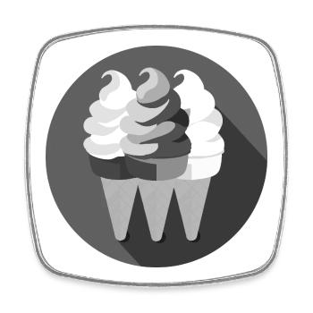 Croquis de gaufres à la crème glacée - Magnet carré - blanc - Devant
