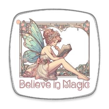 Bücher Lesen Fee Elfe Magie Art Nouveau Geschenk - Viereckiger Kühlschrankmagnet - Weiß - Vorne