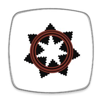 Navajo native American Wedding Basket - Square fridge magnet - white - Front