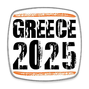 Greece 2025 Spruch - Viereckiger Kühlschrankmagnet - Weiß - Vorne