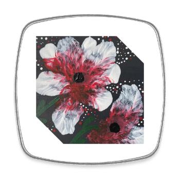 Floral Design - Square fridge magnet - white - Front