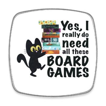 Jeu de société Drôle Dicton Chat - Magnet carré - blanc - Devant