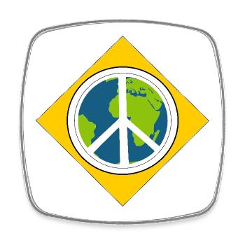 Peace and Love - Square fridge magnet - white - Front