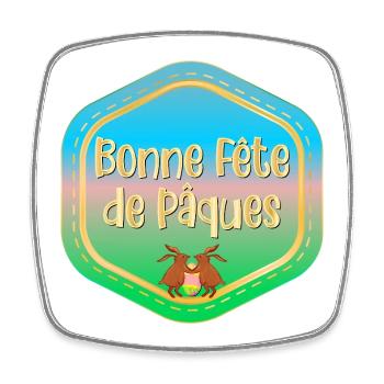 Bonne Fête de Pâques Couple Jumeaux - Magnet carré - blanc - Devant