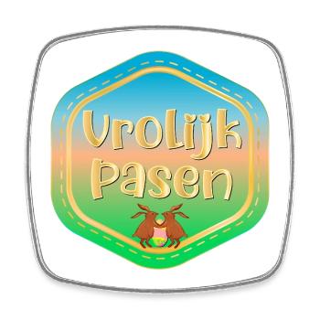 Happy Easter Easter bunnies - Square fridge magnet - white - Front