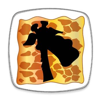 GIRAFFE GIRAFFENMUSTER - Viereckiger Kühlschrankmagnet - Weiß - Vorne