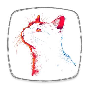 Chats Croquis Look des années 90 - Magnet carré - blanc - Devant