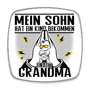 Endlich Oma – Mein Sohn hat ein Kind bekommen - Viereckiger Kühlschrankmagnet - Weiß - Vorne